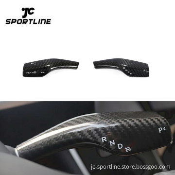Dry Carbon Fiber Gear Shift Covers for Tesla Model 3 & Y (2017-2022)